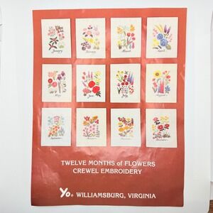 Yo Williamsburg, VA Twelve Months Of Flowers "January" Crewel Embroidery Kit